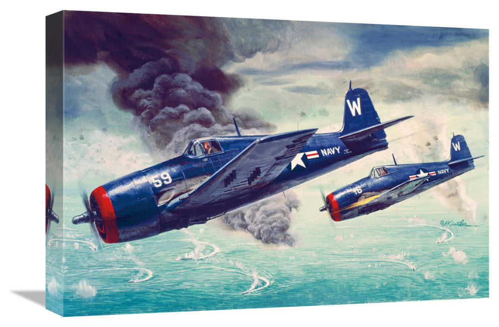 "F6F Hellcats to the Attack" Stretched Canvas Giclee by Mort Kunstler, 22x15"