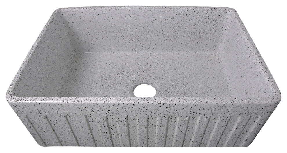 Nantucket Sinks Farmhouse Fireclay Sink, Pietra Sarda Finish, 30"