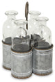 4 Slot Galvanized Metal Jar Holder