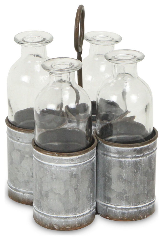 4 Slot Galvanized Metal Jar Holder
