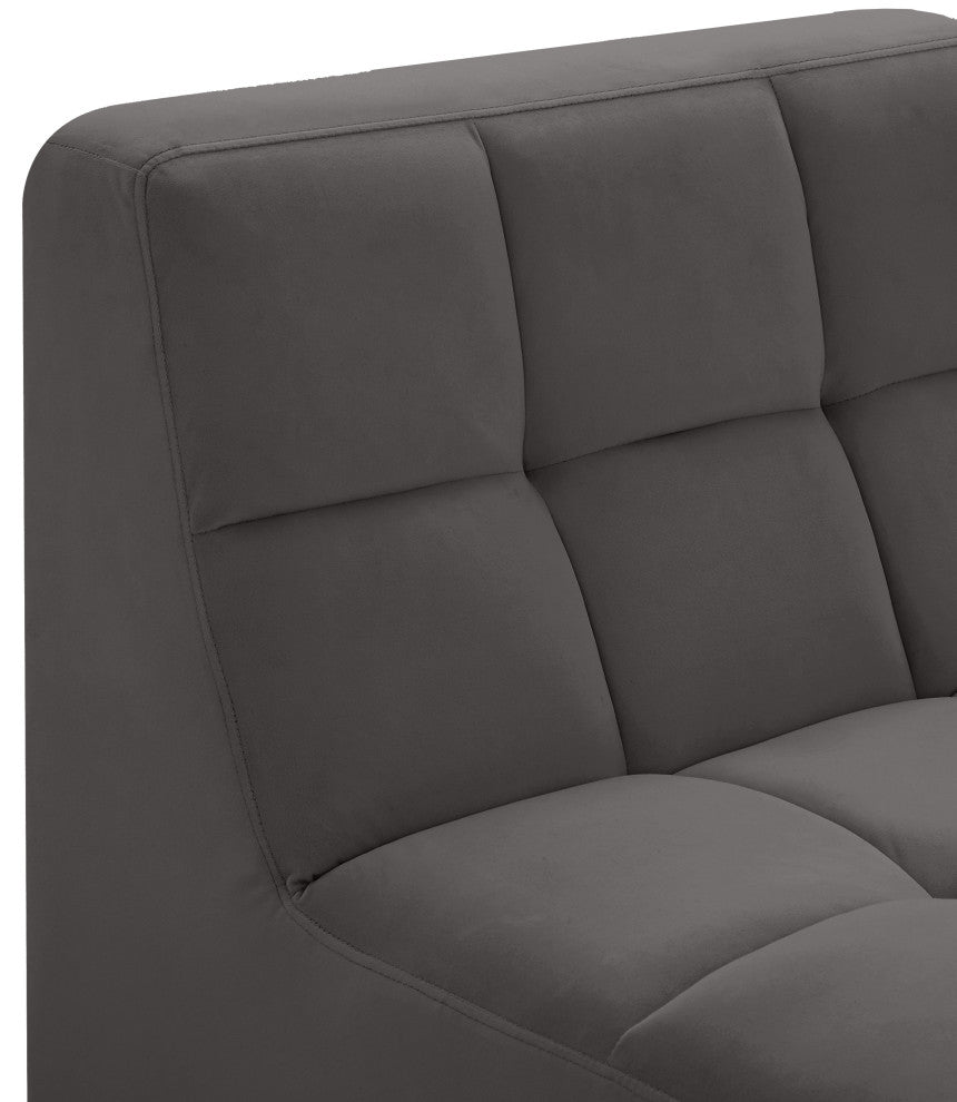 Relax Velvet Upholstered Armless Chair, Grey