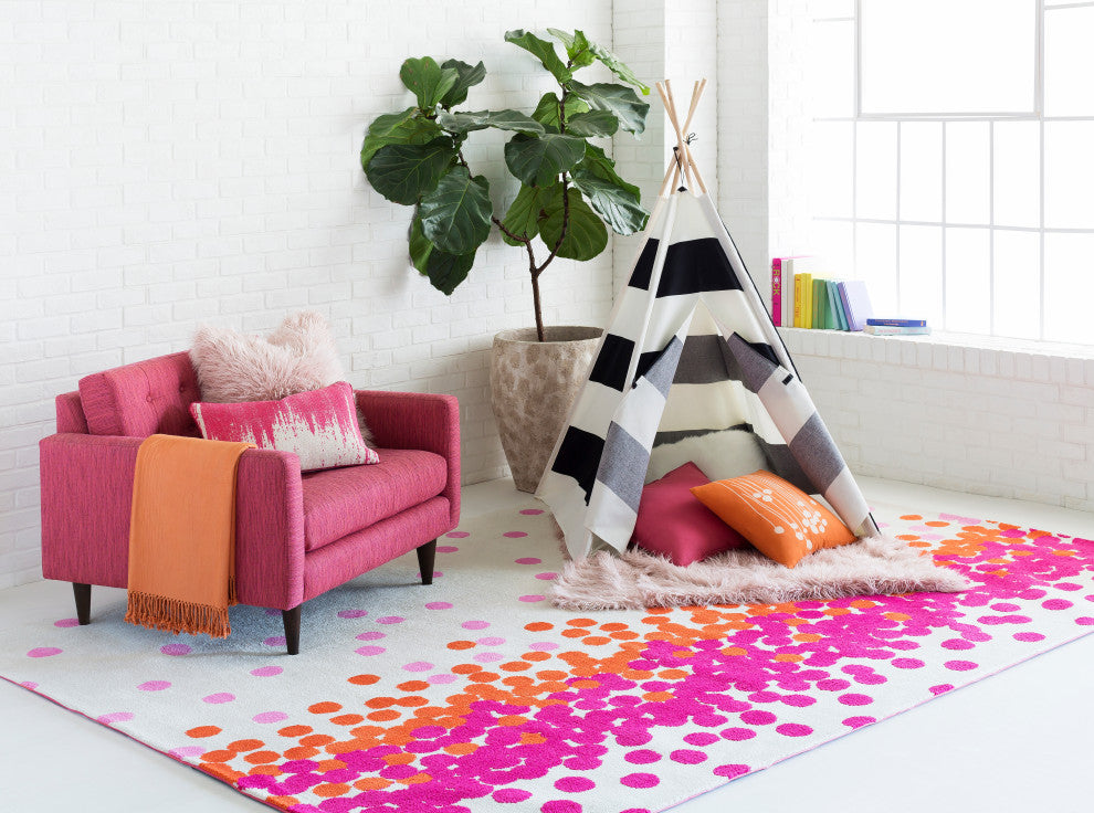 Surya Solid SL-013 20"x20" Pillow Kit, Bright Pink