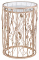 Sofa Side Table, Round, Glass, Steel Metal, Gold, Clear, Lounge Hospitality