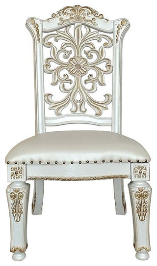Acme Vendom Side Chair Set-2 PU and Antique Pearl Finish DN01347