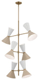 Phix 12 Light Chandelier Foyer, Champagne Bronze and Greige