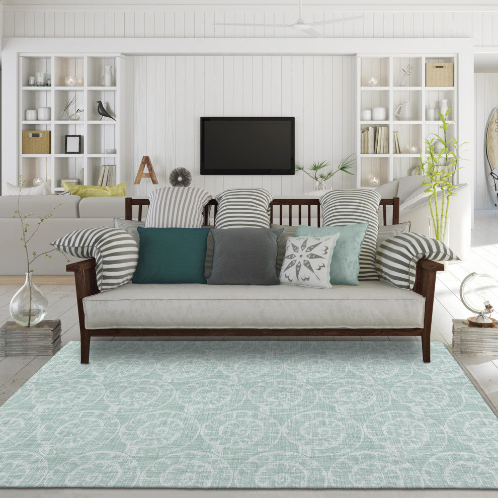 Indoor/Outdoor Seabreeze SZ11 Sage Machine Washable 8' x 10' Rug
