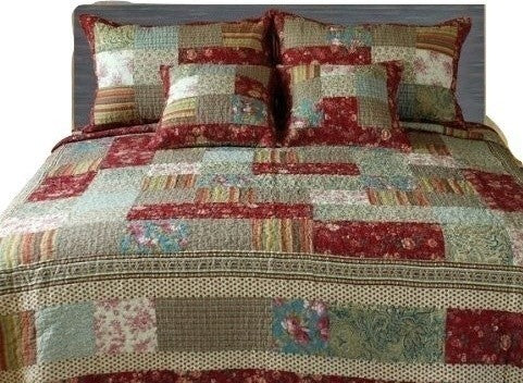 Tache Charming Fairy Tale Tea Party Patchwork Quilt Set, Queen