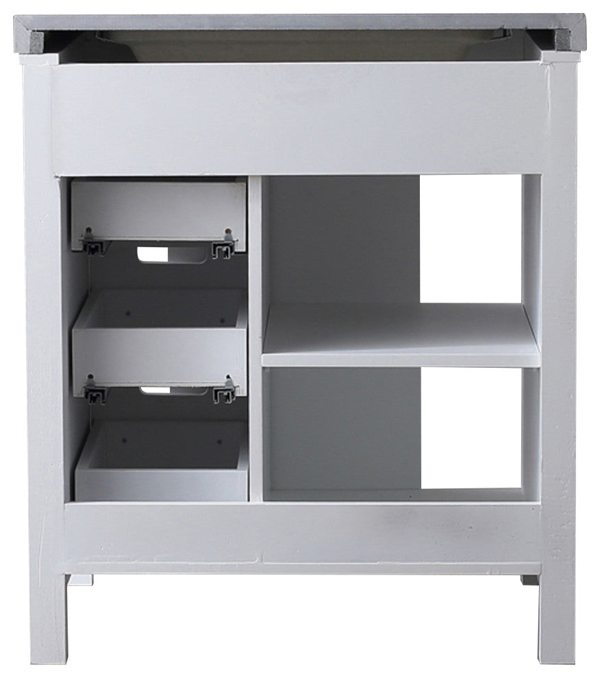 Marsyas Transitional White 30" Single Sink Vanity Set