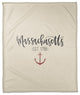 Massachusetts Established 50x60 Coral Fleece Blanket