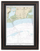 Nautical Chart, Calcasieu Pass to Sabine Pass, Poster Framed