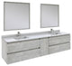 Fresca Formosa Modern 84" Ash Wall Hung Double Sink Vanity Set, Faucet Fft9131ch