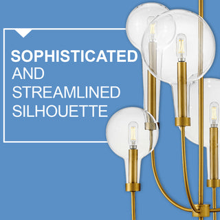 Hinkley Alchemy Chandelier, Lacquered Brass, 10 Light Linear