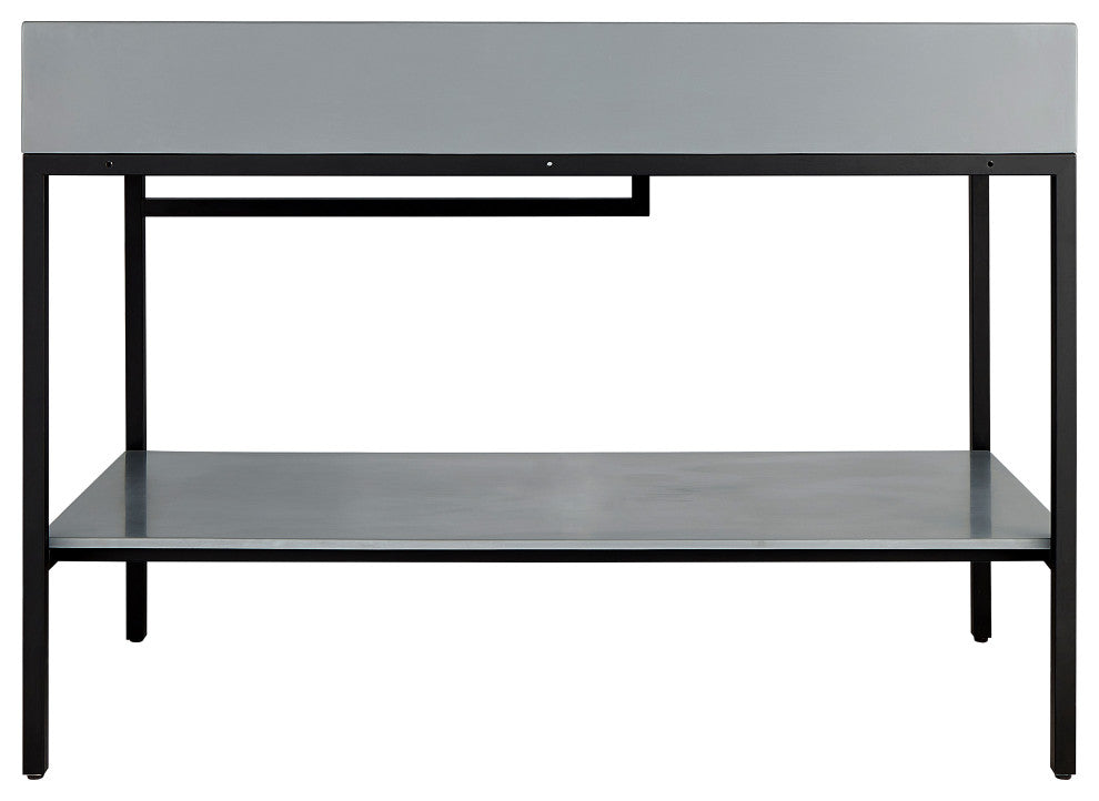 ANZZI Siena 48" Console Sink, Matte Black With Matte Grey Counter Top