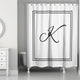 Classic White Monogrammed Shower Curtain, K
