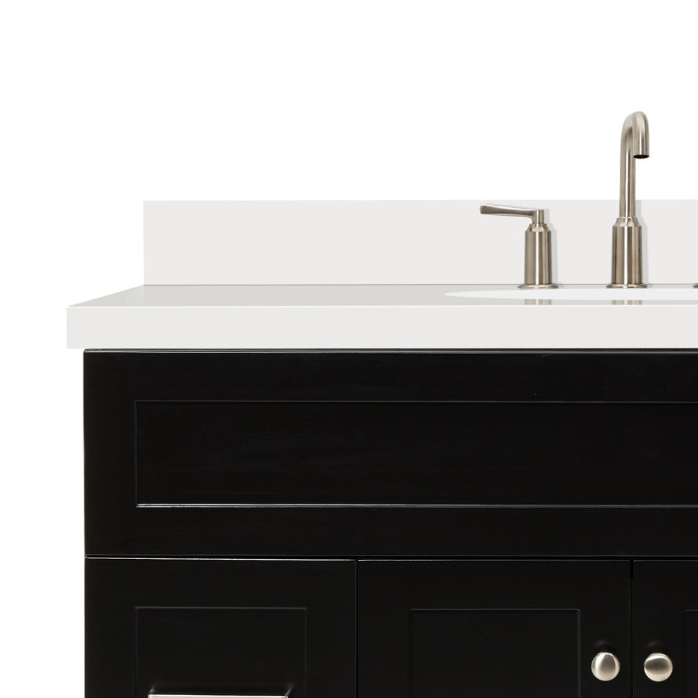 Ariel Hamlet 43" Oval Sink Bath Vanity, 1.5" White Quartz