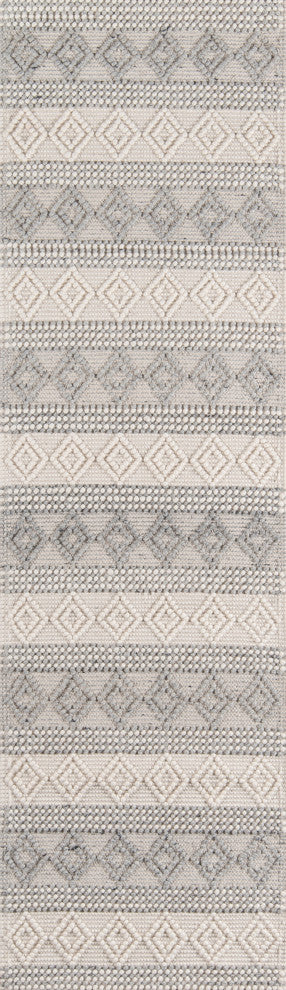 Momeni Andes Wool and Viscose Hand Woven Ivory Runner 2'3"x8'