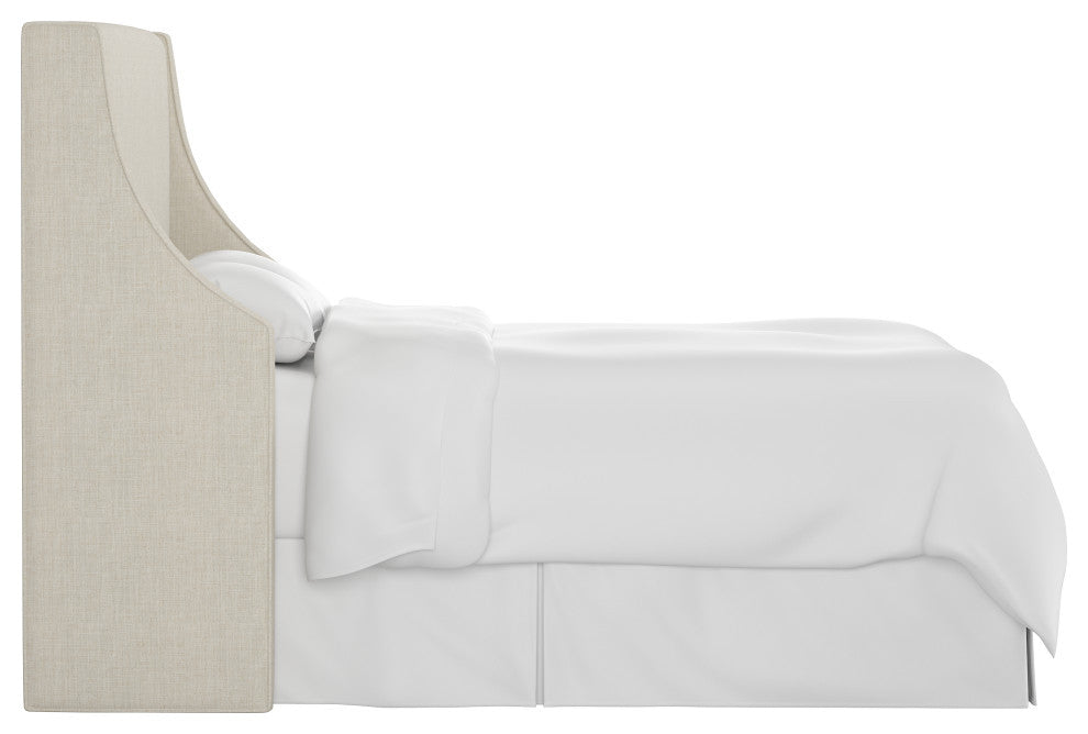 Wingback Headboard, Linen Talc, Full