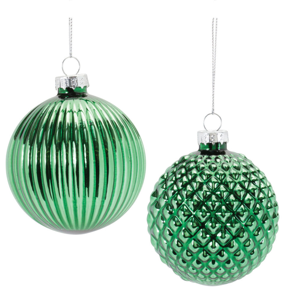 Textured Glass Ball Ornament, 12-Piece Set