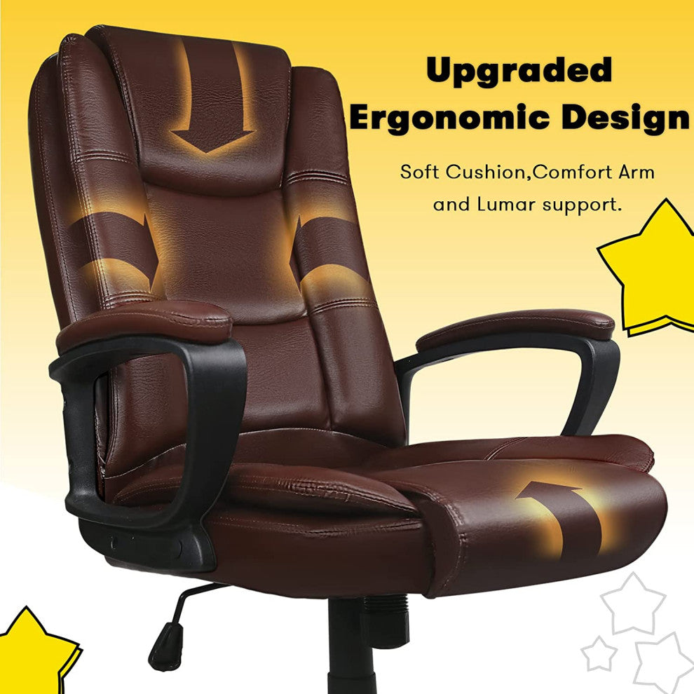 Ergonomic High Back Cushion Lumbar Back Support, Computer Desk Chair
