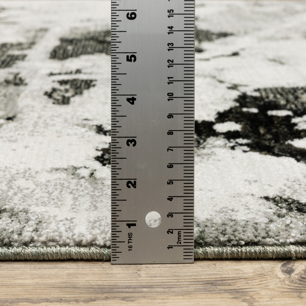Elements Misty Shadows Charcoal/White Area Rug, 5'3"x7'3"
