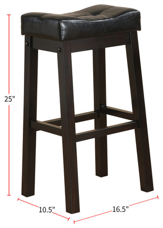 Set of 2 Bar Stools,, Black and Cappuccino