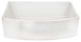 Nantucket Sinks' White Farmhouse Fireclay Sink, Curved Front, 33"