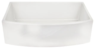 Nantucket Sinks' White Farmhouse Fireclay Sink, Curved Front, 33"