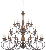 Auburn 24-Light Chandelier, Rustic Black