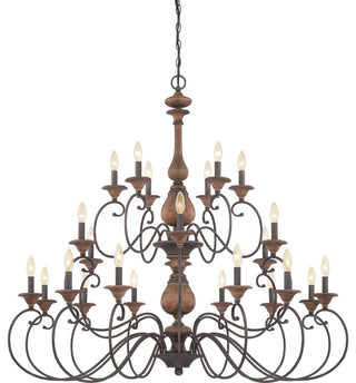 Auburn 24-Light Chandelier, Rustic Black