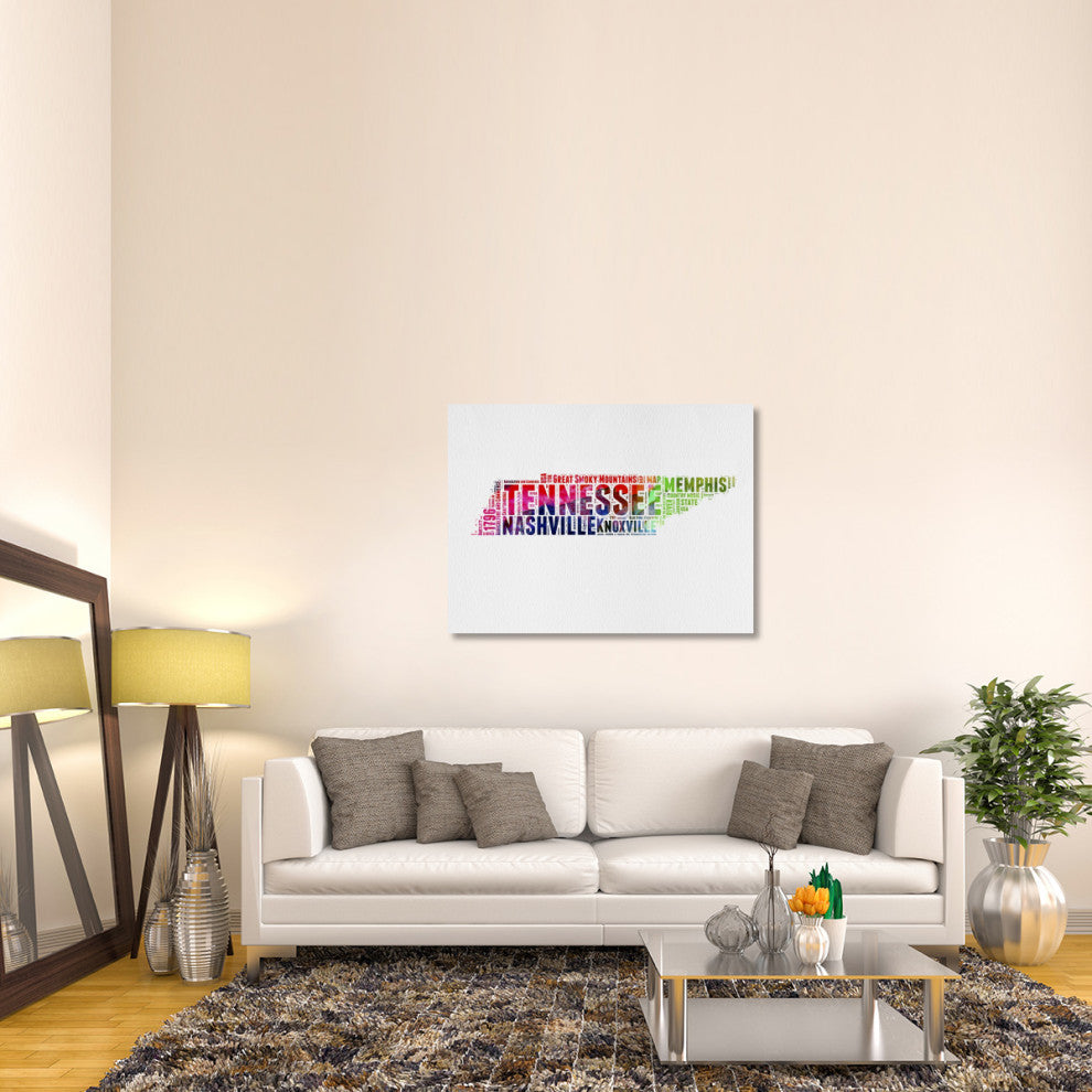 "Tennessee Watercolor Word Cloud" Fine Art Print