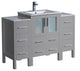 Torino Modern Bathroom Cabinets With Integrated Sink, Gray, 48"