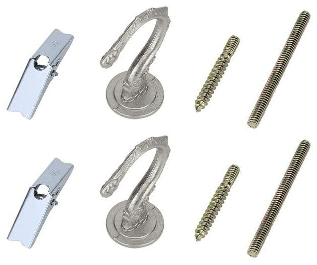Aspen Creative 21401-2 2.5" Large Swag Hook, Brushed Pewter, 2-Pack