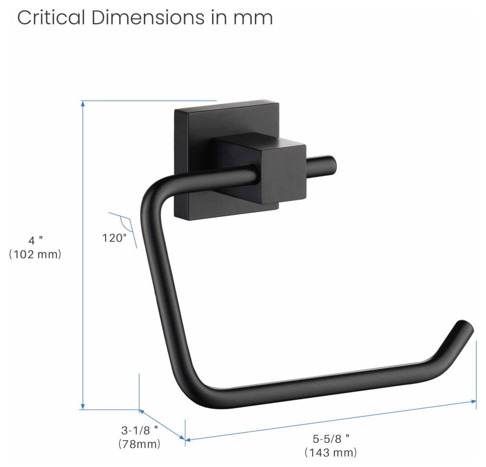 Cube Bathroom Toilet Paper Holder, Matte Black