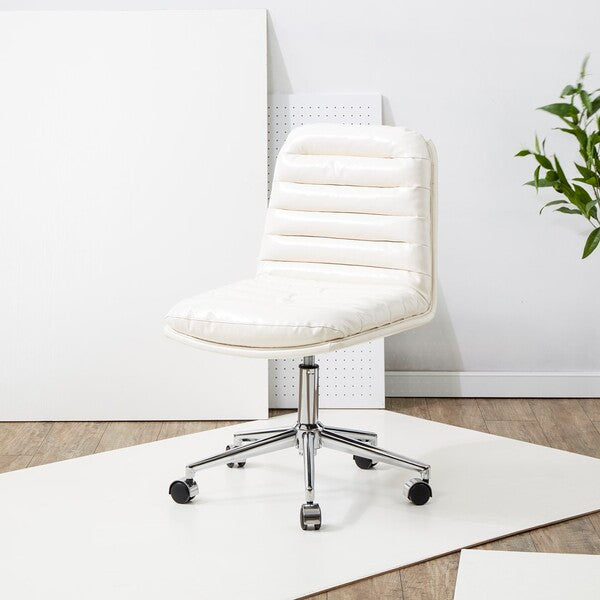Safavieh Couture Decolin Swivel Desk Chair White / Silver