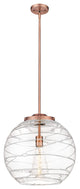 Deco Swirl Pendant, Antique Copper, Clear Deco Swirl, Clear Deco Swirl