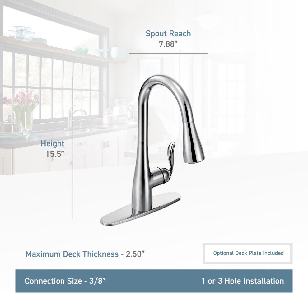 Moen 7594 Arbor Single Handle Pulldown Spray Kitchen Faucet - Oil Rubbed Bronze