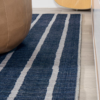 Rand Distressed Ticking Stripe Machine-Washable Area Rug, 5x8