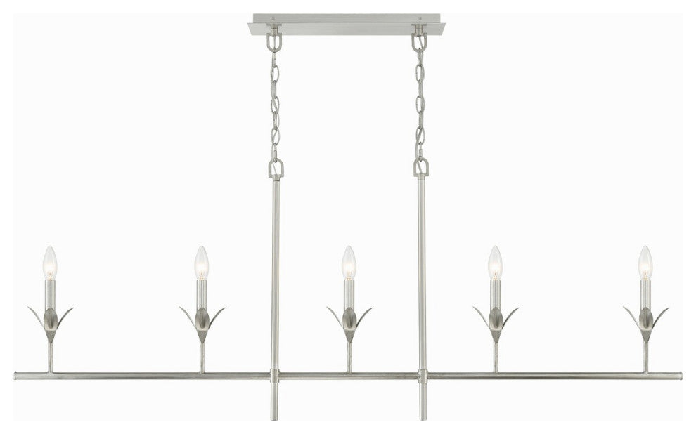 CRYSTORAMA Broche 5 Light Antique Silver Chandelier