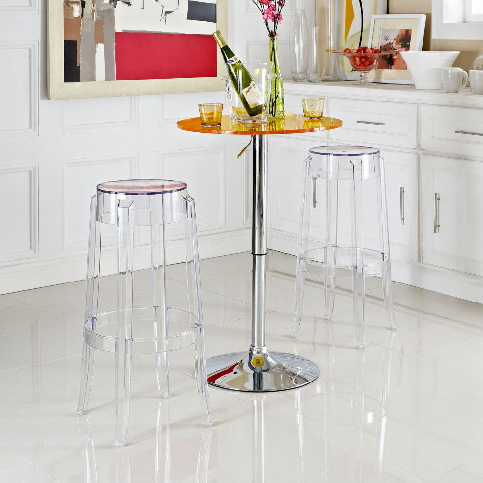 Casper Bar Stool Set of 2, Clear