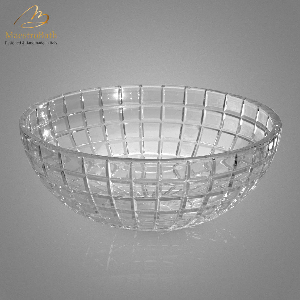 De Medici Luxor Crystal Round Modern Vessel Sink