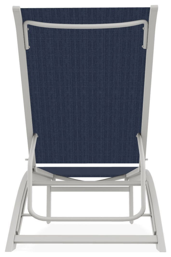 Kendall Sling Stackable Outdoor Chaise Lounge, Mavi/Snow