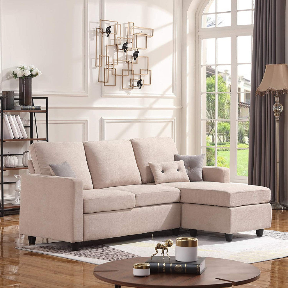 Modern Convertible Sectional Sofa Couch, L-Shaped