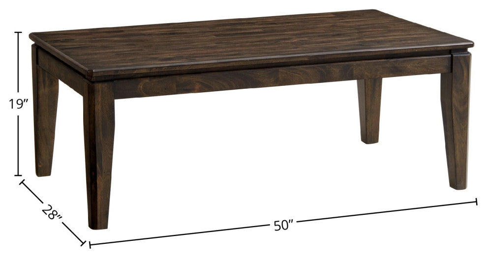 Kauai 50" Wide Coffee Table, Brushed Mango Wood