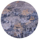 8' Round Modern Wool & Silk Handmade Rug - Q14879