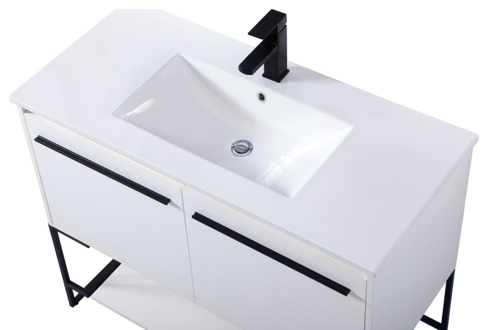 40" Single Bathroom Vanity, White