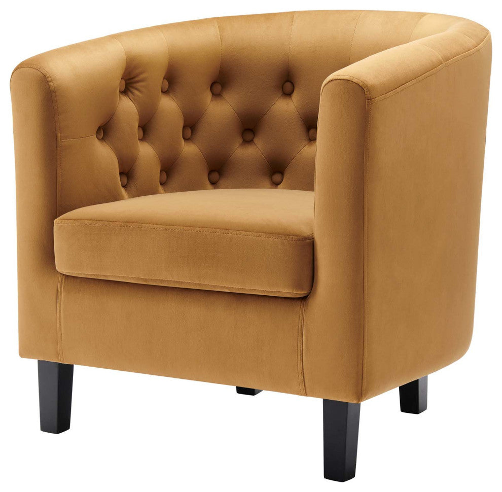Armchair Accent Chair, Velvet, Brown, Modern, Living Lounge Hotel Hospitality