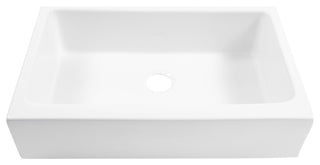 Grace Crisp White Fireclay 34" Single Bowl Quick-Fit Undermount Kitchen Sink