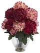 Nearly Natural Mum Artificial Arrangement In Vase, Burgundy