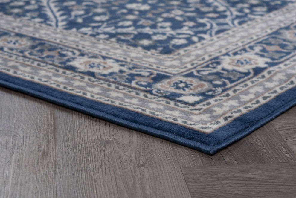 Beauregard Traditional Oriental Navy Scatter Mat Rug, 2'x3'