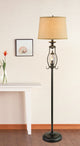 Fangio Lighting 60" Black Metal and Glass Floor Lamp With Night Light